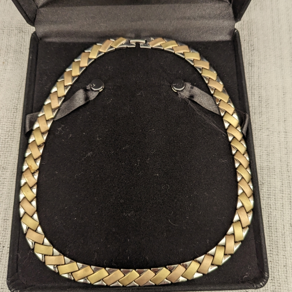 Necklace-Stainless Steel, Tri-Color
